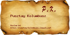 Pusztay Kolumbusz névjegykártya